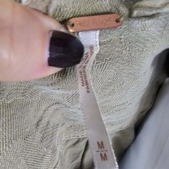 Free People Paint Splatter Military Jacket M Khaki Utility Safari Canvas Grunge - Picture 13 of 14